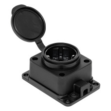 Роз. (колодка) одномест. с защит. крышкой каучуковая 230В 2P+PE 16A IP44 EKF Марс