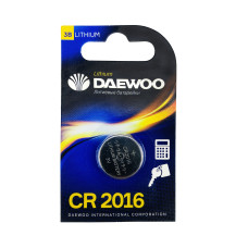 Батарейка DAEWOO CR2016-BP1 3V 10/1800 Батарейка DAEWOO CR2016-BP1 3V 10/1800