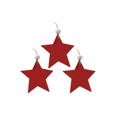 Украшение декоративное "Звезда" (3шт) материал: дерево, пеньковая веревка размер: 6,5*6,5см/48