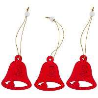 Украшение декоративное "Колокол" (3шт) материал: дерево, пеньковая веревка размер: 7*6см