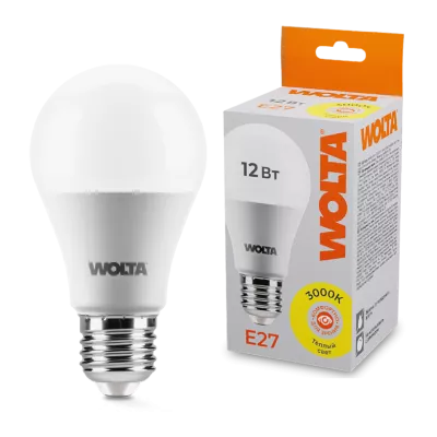 WOLTA Лампа светодиодная A60 12Вт 1080лм 3000К Е27 3/50