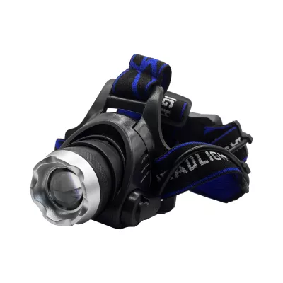 Фонарь налобный Жёлтый+Белый светодиодов (2 аккумулятора18650+ подзарядка от кабеля Micro)  3 режима