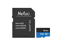 Карта памяти Netac P500 Standard MicroSDHC 16GB U1/C10 с адаптером