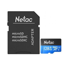 Карта памяти Netac P500 Standart MicroSDXC 128GB U1/C10 с адаптером Карта памяти Netac P500 Standart MicroSDXC 128GB U1/C10 с адаптером