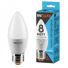 WOLTA Лампа светодиодная LX C37 8Вт 600лм Е27 6500К 2/50