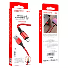 Кабель BX54 Lightning-USB красный BOROFONE /мин.пар.5шт