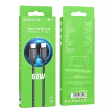 Кабель BX87 Type-C-Type-C 60W, черный, 1 метр BOROFONE /мин.пар.2шт Кабель BX87 Type-C-Type-C 60W, черный, 1 метр BOROFONE /мин.пар.2шт