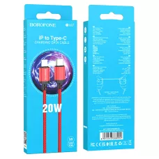 Кабель BX87 Lightning-Type-C 20W красный, 1 метр поддержка PD 20 Вт BOROFONE /мин.пар.2шт Кабель BX87 Lightning-Type-C 20W красный, 1 метр поддержка PD 20 Вт BOROFONE /мин.пар.2шт