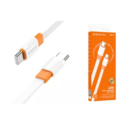 Кабель BX89 Type-C-Type-C 60W, оранжевый BOROFONE  /от 2шт