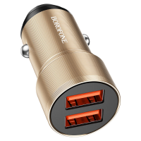 Автомобильное зарядное устройство BOROFONE BZ19B 36W двойной порт QC3.0 USB  золото 1/94/377