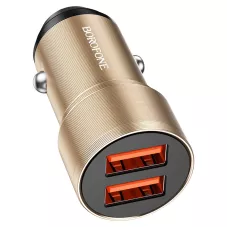 Автомобильное зарядное устройство BOROFONE BZ19B 36W двойной порт QC3.0 USB  золото 1/94/377
