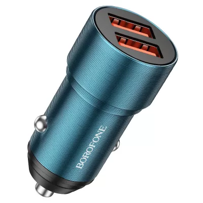Автомобильное зарядное устройство BOROFONE BZ19B 36W двойной порт QC3.0 USB сапфирово-синий 1/9 Автомобильное зарядное устройство BOROFONE BZ19B 36W двойной порт QC3.0 USB сапфирово-синий 1/9