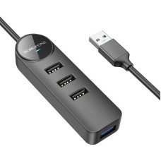 Хаб BOROFONE DH5 4в1 USB на USB2.0*4, черный, 1.2 метра Хаб BOROFONE DH5 4в1 USB на USB2.0*4, черный, 1.2 метра