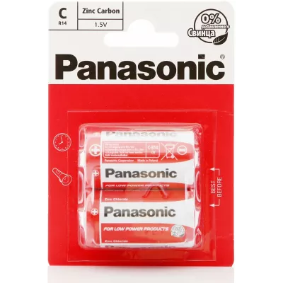 Батарейка Panasonic Zinc Carbon R14 BL2 24/120 Батарейка Panasonic Zinc Carbon R14 BL2 24/120
