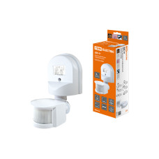 Датчик движения инфракрасный ДДС-01 1100Вт, 5-480с, 2-12м, 5+Лк, 180гр, IP44, TDM /50