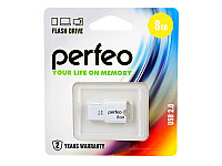 Perfeo USB флэш-диск 8GB M01 White 10/100