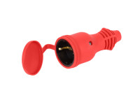 Розетка ЭРА RX11-R-IP44 каучуковая c заземлением 16А IP44 прямая красная