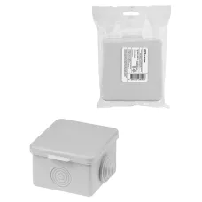 Распаячная коробка ОП 65х65х50мм, крышка, IP54, 4вх. инд. штрихкод TDM /мин.пар.5шт