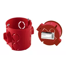 Установочная коробка СП D68х62мм, углуб., саморезы, стык. уз, красная, IP20,  инд. ШК TDM /мин.20шт