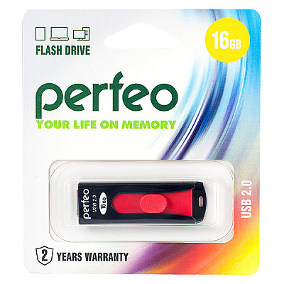 Perfeo USB флэш-диск 16GB S01 Black 10/100
