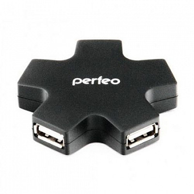 USB-концентратор Perfeo USB-HUB 4 Port, (PF-HYD-6098H) черный /200