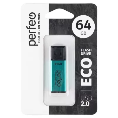 Perfeo USB флэш-диск 64GB E03 Blue economy series 10/100