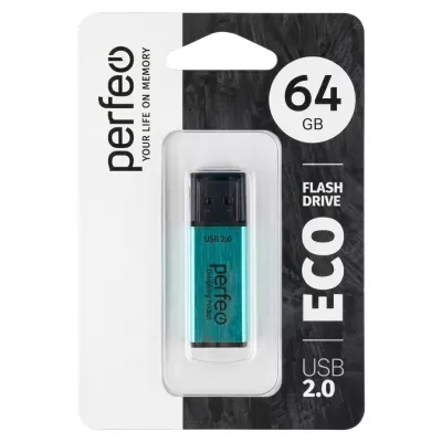 Perfeo USB флэш-диск 64GB E03 Green economy series 10/100 Perfeo USB флэш-диск 64GB E03 Green economy series 10/100
