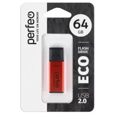 Perfeo USB флэш-диск 64GB E03 Red economy series 10/100