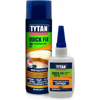 Клей TYTAN Professional Quiсk Fix  цианакрилатный двухкомпонентный для МДФ прозрачный 200 мл/ 50 г