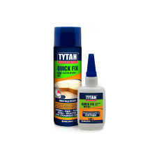Клей TYTAN Professional Quiсk Fix цианакрилатный двухкомпонентный для МДФ прозрачный 200 мл/ 50 г Клей TYTAN Professional Quiсk Fix цианакрилатный двухкомпонентный для МДФ прозрачный 200 мл/ 50 г