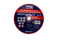 Круг шлифовальный TYTAN Professional по металлу и нержавеющей стали 230х6,0х22,22 5/50