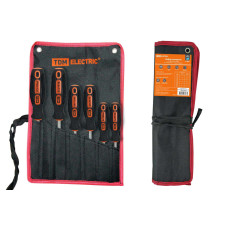 Набор отверток 6 шт.: SL:3х75;5х100;6х125, PH:0х75;1х75;2х100 (ткан. чехол), CR-V "Алмаз" TDM 8/32