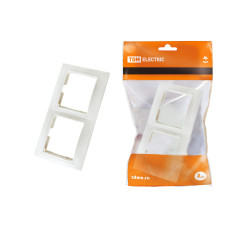 Рамка TDM 2-х постовая, горизонтальная, белая "Таймыр" /мин.пар.5шт Рамка TDM 2-х постовая, горизонтальная, белая "Таймыр" /мин.пар.5шт