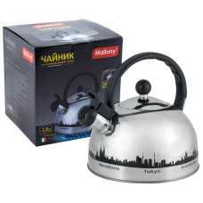 Чайник из нерж. стали MAL-CITY-01 с рисунком, меняющим цвет 2,8 литра, со свистком, капсульн дно 1/6 Чайник из нерж. стали MAL-CITY-01 с рисунком, меняющим цвет 2,8 литра, со свистком, капсульн дно 1/6