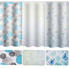 Набор для ванной комнаты из 2-х предметов: коврик 45*68 см, занавеска 180*160 см