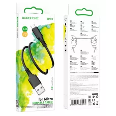 Кабель BX80 MicroUSB - USB черный, 1 метр BOROFONE /360 Кабель BX80 MicroUSB - USB черный, 1 метр BOROFONE /360