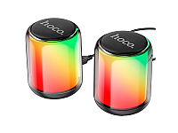 hoco Колонки BS56 Colorful 2в1, 12 режимов подсветки, питание USB, BT+3.5мм, мощность 5 Вт*2, черная