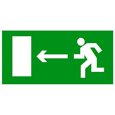 Знак EKF PROxima "Направление к эвакуационному выходу налево" 150*300мм 10/100