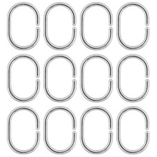 Кольца пластиковые овальные, 12 шт хром 3/12