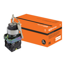 Переключатель TDM BG45 2 положения с ключом 1з+1р, черный 10/160 ЦЕНА▼