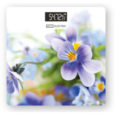 Весы напольные электронные "Фиалки", стекло, деление 0,01 кг, макс. 180 кг, 28х28 см, TDM