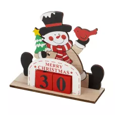 Адвент календарь "Снеговик", материал: МДФ, размер:15*13*5см