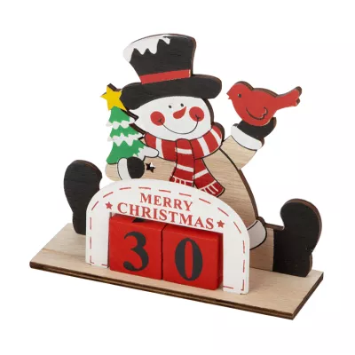 Адвент календарь "Снеговик", материал: МДФ, размер:15*13*5см
