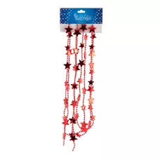 Бусы "Звезды" размер 2см, длина бус 2,7 м, цвет красный 24/144 Бусы "Звезды" размер 2см, длина бус 2,7 м, цвет красный 24/144