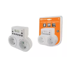 Таймер розеточный ТРЭ-03-1мин/7дн-10on/off-2х8А-2р (недельный, 2 розетки) TDM
