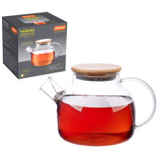 Чайник заварочный Foresta di bambù, объем 1 л, из боросиликатного стекла с крышкой из бамбука