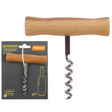 Штопор ELICA, размер: 9*9 см, из нержавеющей стали с деревянной ручкой Mallony /3 Штопор ELICA, размер: 9*9 см, из нержавеющей стали с деревянной ручкой Mallony /3