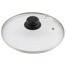 Крышка с ручкой стеклянная 22см., с метал/обод, паровыпуск Mallony 1/22