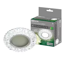 Светильник встраиваемый СВ 03-09 MR16 50Вт G5.3 LED подсветка 3 Вт зеркальный/хром TDM