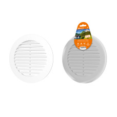 Решетка круглая с москитной сеткой TDM d150, внеш. D200, с фланцем, бел. 5/30